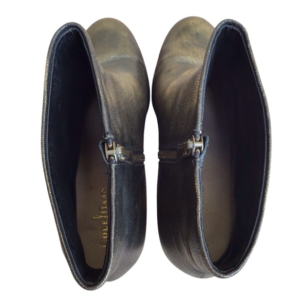 Cole Haan Cassidy Leather Bootie Bronze Metallic Ankle Boots - Picture 8 of 10